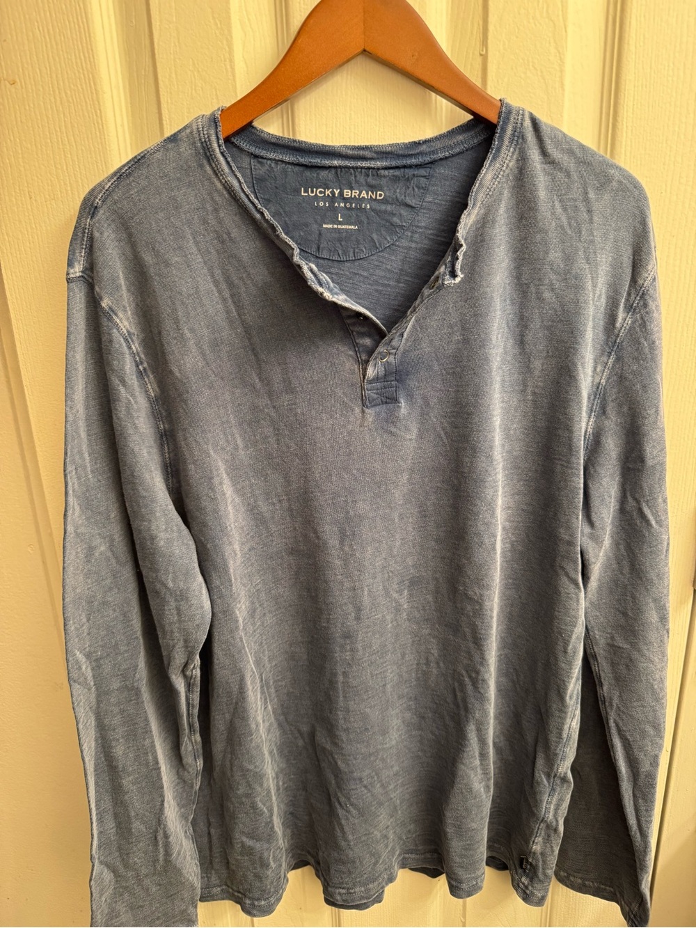 Lucky Brand Faded Blue Long-Sleeve Henley